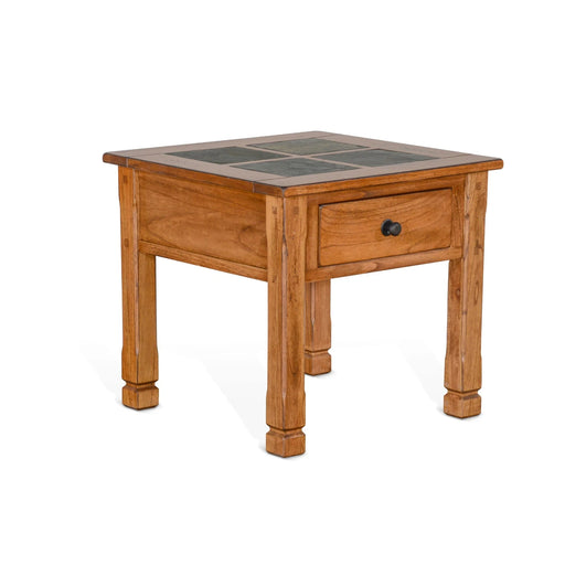 Sunny Designs Sedona 26" Transitional Wood End Table in Rustic Oak - Bed & Sofa Hub
