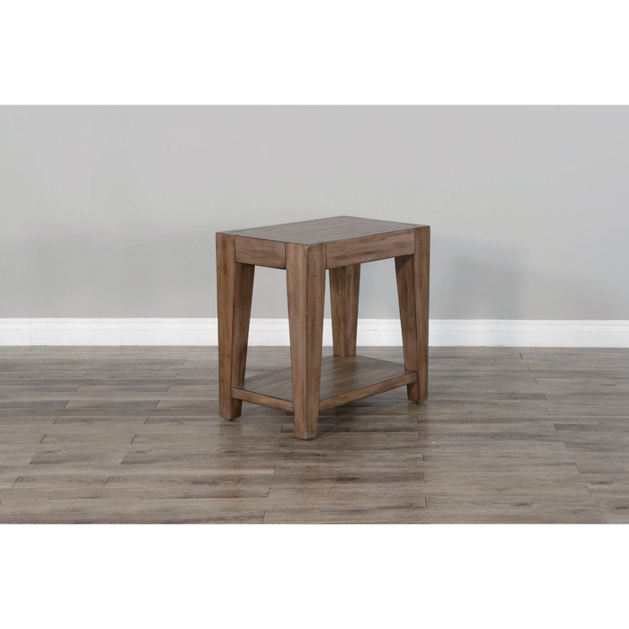 Sunny Designs Doe Valley 25" Mid-Century Wood Chair Side Table in Taupe Brown Buckskin - Bed & Sofa Hub