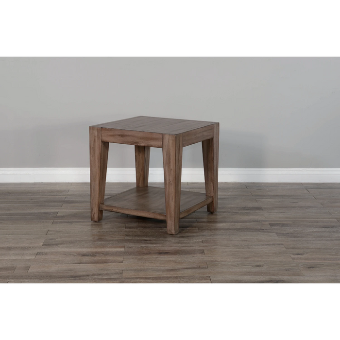 Sunny Designs Doe Valley 24" Mid-Century Wood End Table in Taupe Brown - Bed & Sofa Hub