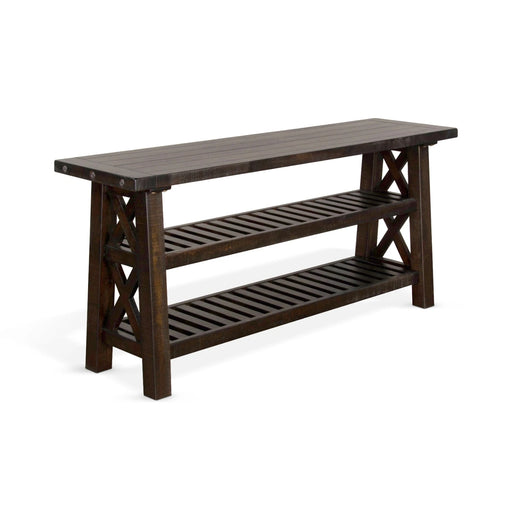 Sunny Designs Vivian 60" Farmhouse Mahogany Wood Sofa Table in Dark Brown Raisin - Bed & Sofa Hub