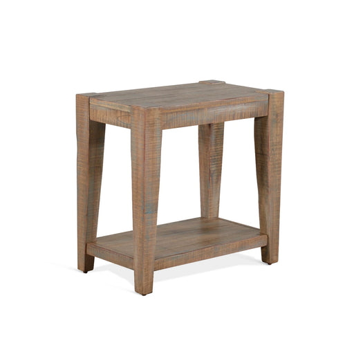 Sunny Designs 25" Modern Mindi Wood Chair Side Table in Weathered Brown - Bed & Sofa Hub