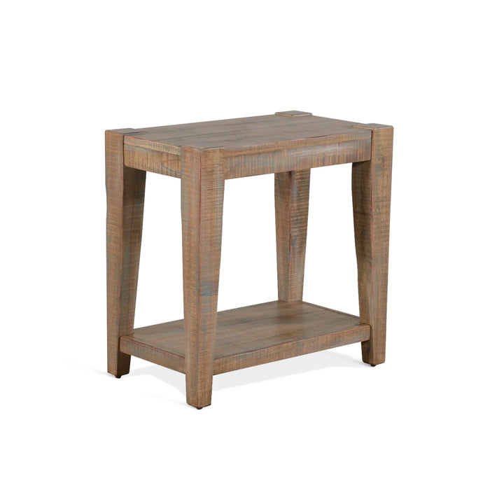 Sunny Designs 25" Modern Mindi Wood Chair Side Table in Weathered Brown - Bed & Sofa Hub