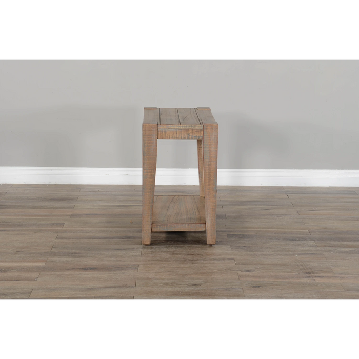 Sunny Designs 25" Modern Mindi Wood Chair Side Table in Weathered Brown - Bed & Sofa Hub