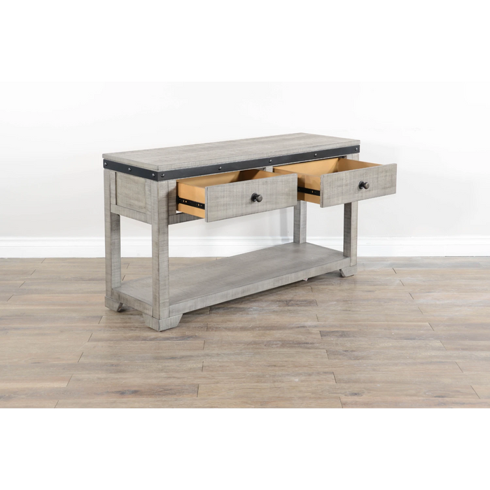 Sunny Designs Traditional Mahogany Wood Sofa Table in Alpine Gray - Bed & Sofa Hub