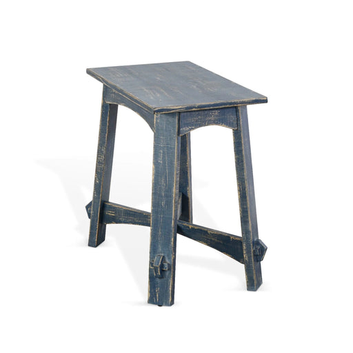 Sunny Designs Marina Farmhouse Mahogany Wood Chair Side Table in Ocean Blue - Bed & Sofa Hub