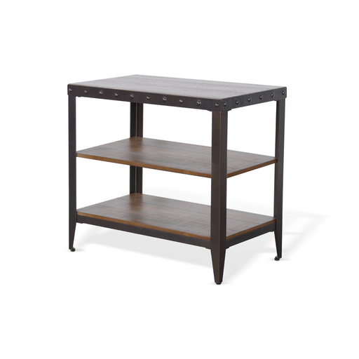 Sunny Designs San Diego Metal & Solid Wood Chair Side Table in Antique Brown - Bed & Sofa Hub