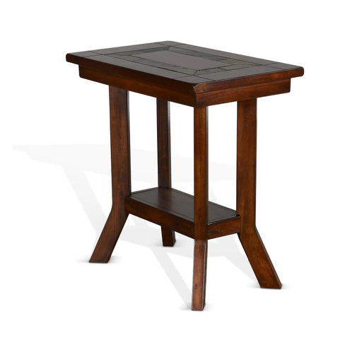 Sunny Designs Santa Fe 25" Mahogany Wood Chair Side Table in Dark Chocolate - Bed & Sofa Hub