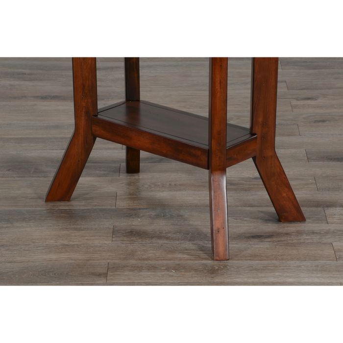 Sunny Designs Santa Fe 25" Mahogany Wood Chair Side Table in Dark Chocolate - Bed & Sofa Hub