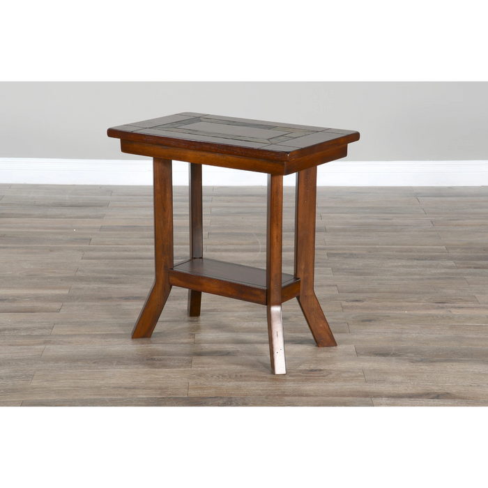 Sunny Designs Santa Fe 25" Mahogany Wood Chair Side Table in Dark Chocolate - Bed & Sofa Hub