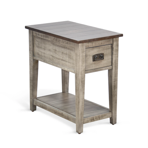 Sunny Designs Chair Side Table Tobacco Leaf and Alpine Grey - Bed & Sofa Hub