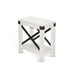 Sunny Designs Bayside White Wood Chair Side Table Marble White - Bed & Sofa Hub
