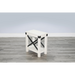 Sunny Designs Bayside White Wood Chair Side Table Marble White - Bed & Sofa Hub