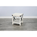 Sunny Designs Bayside White Wood End Table Marble White - Bed & Sofa Hub