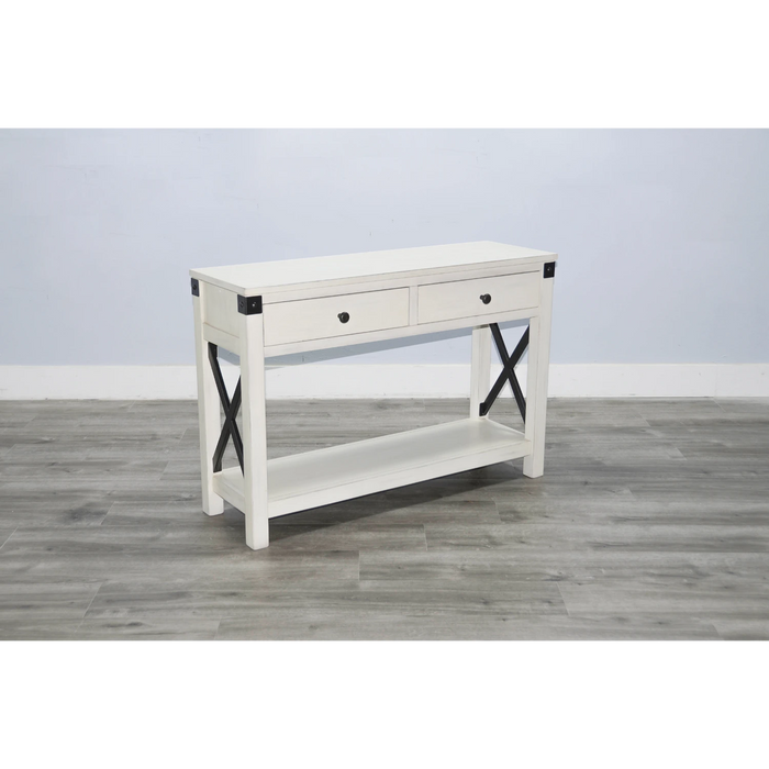 Sunny Designs Bayside Marble White Wood Sofa Table Marble White - Bed & Sofa Hub