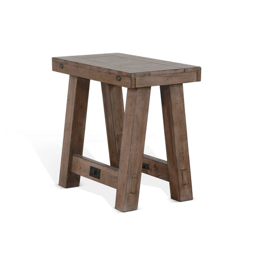 Sunny Designs Doe Valley 16" Mahogany Wood Chair Side Table in Taupe Brown Buckskin - Bed & Sofa Hub