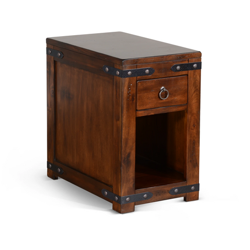 Sunny Designs Santa Fe Chair Side Table Dark Chocolate - Bed & Sofa Hub