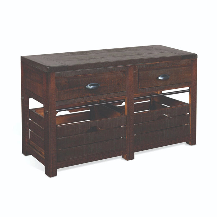 Sunny Designs Homestead Sofa Media Table Tobacco Leaf - Bed & Sofa Hub