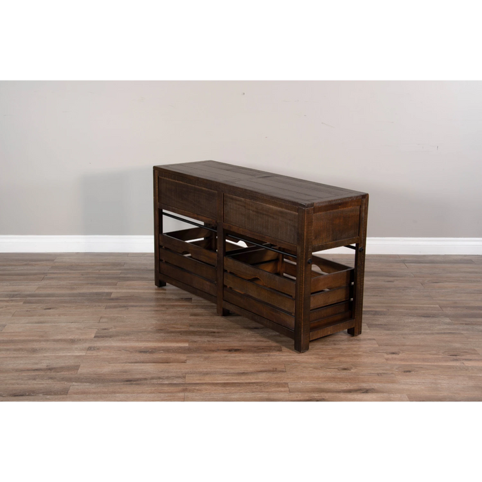 Sunny Designs Homestead Sofa Media Table Tobacco Leaf - Bed & Sofa Hub