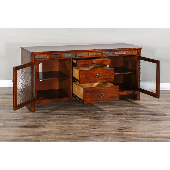 Sunny Designs 60" TV Console with Drawers Dark Chocolate - Bed & Sofa Hub