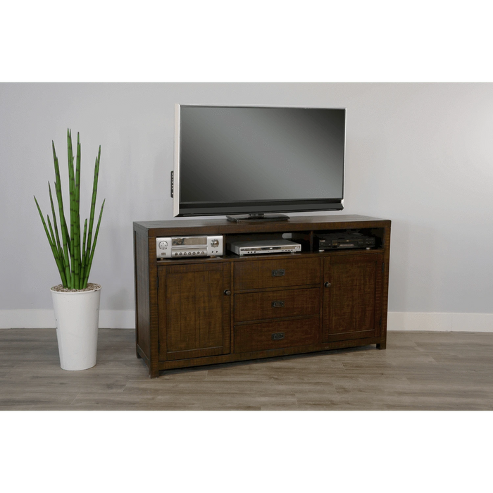 Sunny Designs  66" TV Console Tobacco Leaf - Bed & Sofa Hub