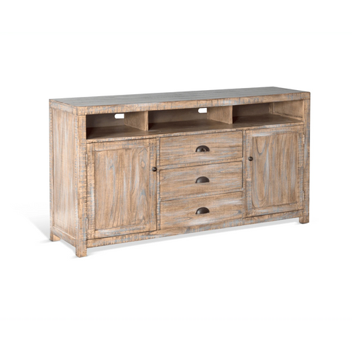 Sunny Designs  66" TV Console Weathered Brown - Bed & Sofa Hub