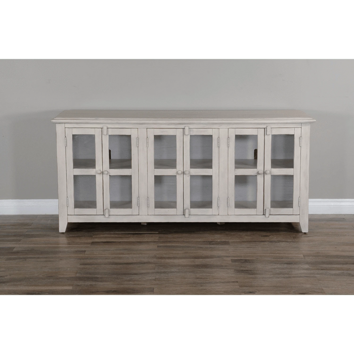 Sunny Designs 70" TV Console Marble White - Bed & Sofa Hub