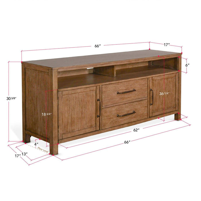 Sunny Designs 66" Console Buckskin - Bed & Sofa Hub
