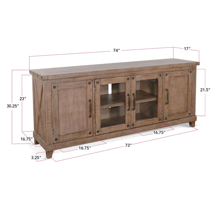 Sunny Designs Vivian 74" Media Console Desert Rock - Bed & Sofa Hub