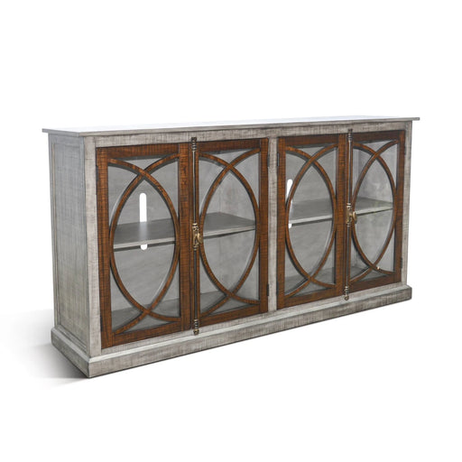 Sunny Designs Media Console  Tobacco Leaf and Alpine Grey - Bed & Sofa Hub