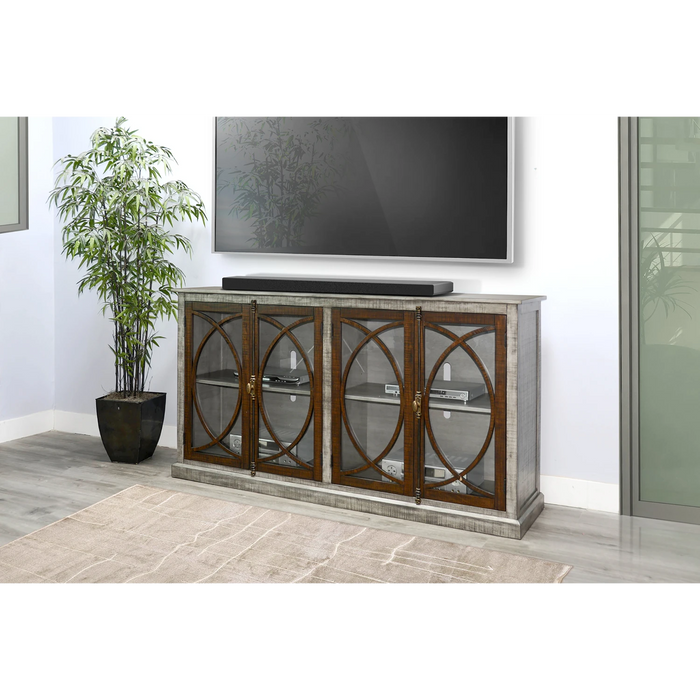 Sunny Designs Media Console  Tobacco Leaf and Alpine Grey - Bed & Sofa Hub