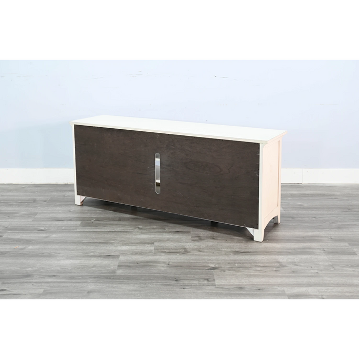 Sunny Designs 62" Media Console Marble White - Bed & Sofa Hub