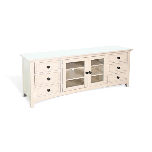 Sunny Designs 72" Media Console Marble White - Bed & Sofa Hub