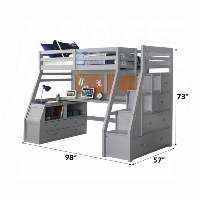 ACME Jason II Twin Loft Bed W/Storage - Bed & Sofa Hub