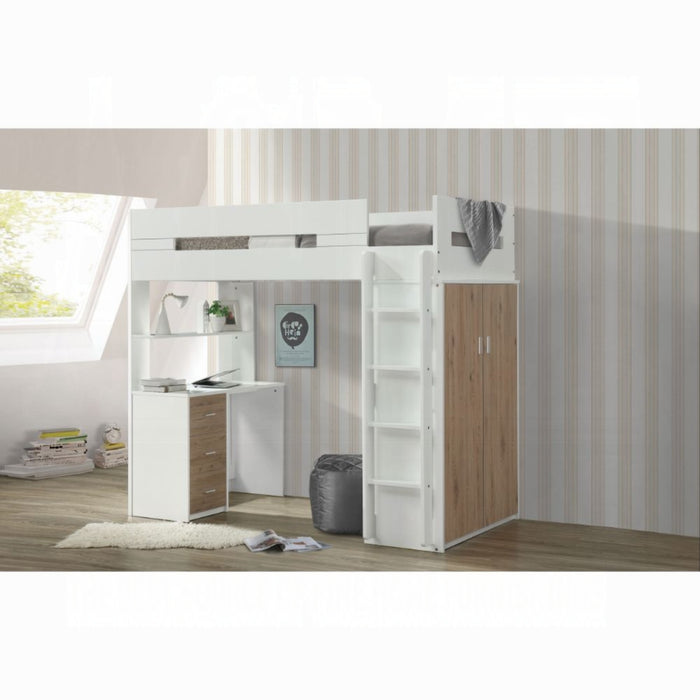 ACME Nerice Twin Loft Bed W/Desk & Wardrobe - Bed & Sofa Hub