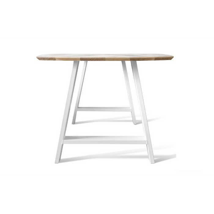 Maxima House Solid Wood Dining Table with White Metal Legs Kidron-A8 - Bed & Sofa Hub