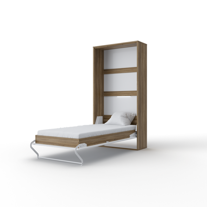 Maxima House Vertical European TWIN size Murphy bed INVENTO with mattress, LED included - Bed & Sofa Hub