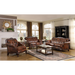 Coaster Victoria 3-piece Full Leather Upholstered Sofa Living Room Set Brown - Bed & Sofa Hub