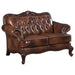 Coaster Victoria 3-piece Full Leather Upholstered Sofa Living Room Set Brown - Bed & Sofa Hub