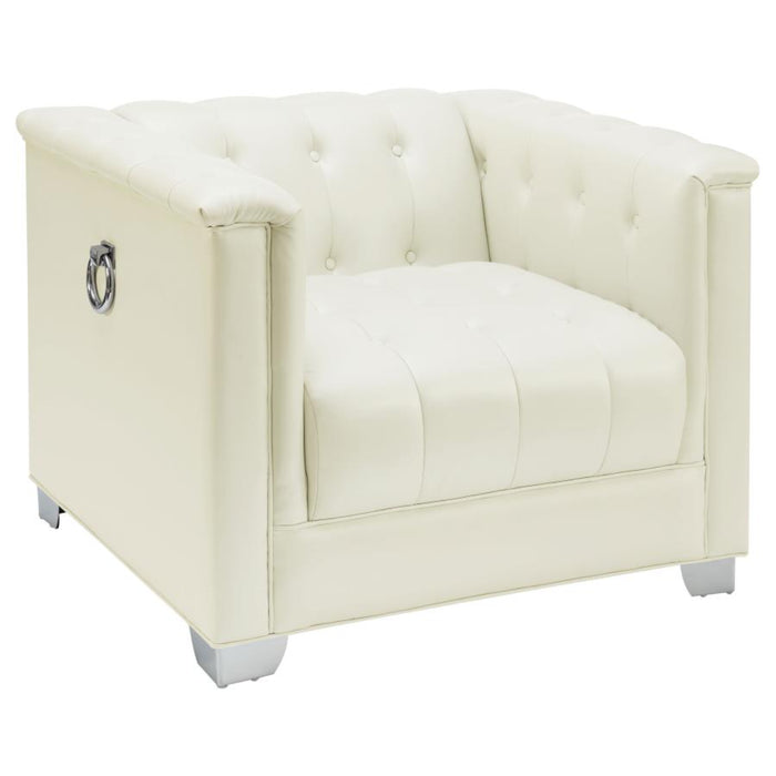 Coaster Chaviano 4-piece Upholstered Track Arm Sofa Living Room Set Pearl White - Bed & Sofa Hub