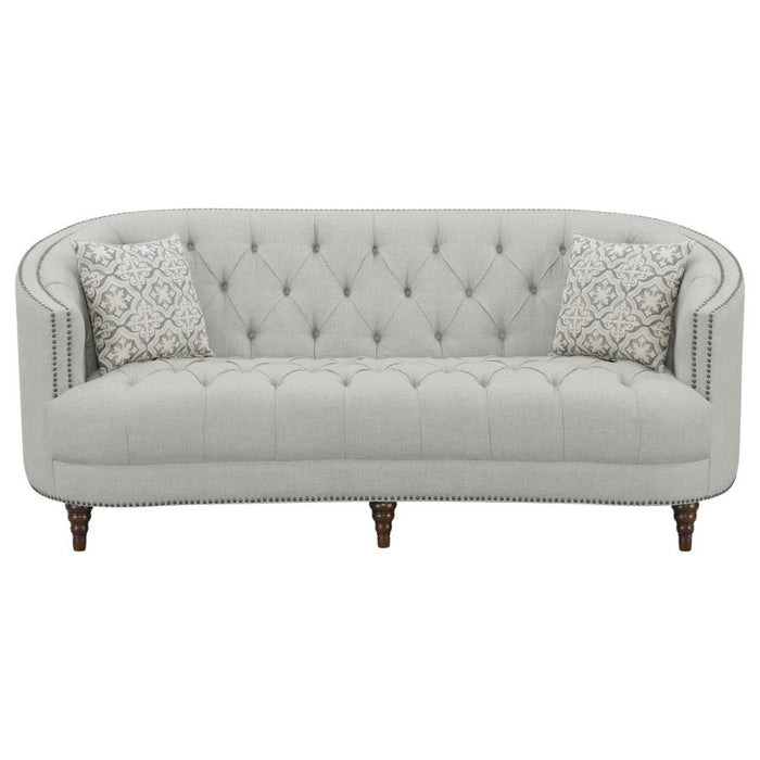Coaster Avonlea 3-piece Upholstered Sloped Arm Sofa Living Room Set Grey Fabric - Bed & Sofa Hub
