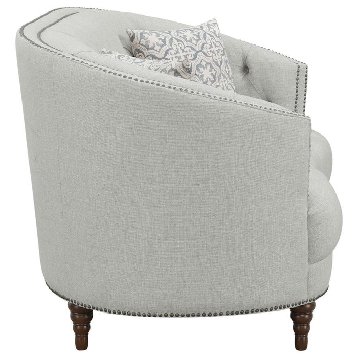Coaster Avonlea 3-piece Upholstered Sloped Arm Sofa Living Room Set Grey Fabric - Bed & Sofa Hub