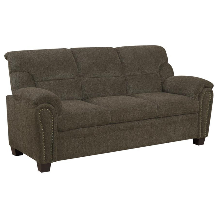 Coaster Clementine 3-piece Upholstered Padded Arm Sofa Living Room Set Brown - Bed & Sofa Hub