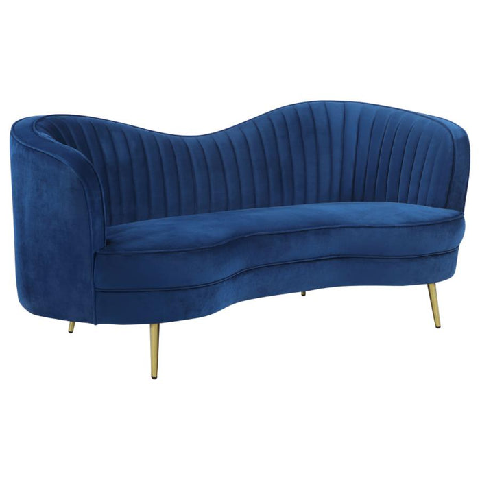 Coaster Sophia 3-piece Upholstered Channel Tufted Sofa Living Room Set Blue - Bed & Sofa Hub