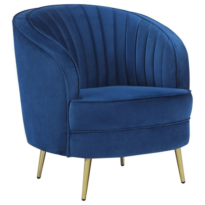 Coaster Sophia 3-piece Upholstered Channel Tufted Sofa Living Room Set Blue - Bed & Sofa Hub