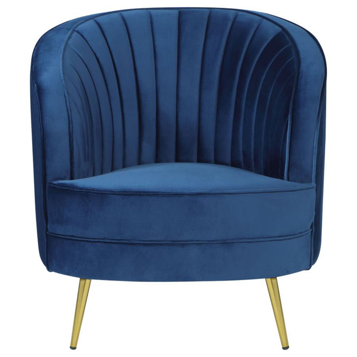 Coaster Sophia 3-piece Upholstered Channel Tufted Sofa Living Room Set Blue - Bed & Sofa Hub