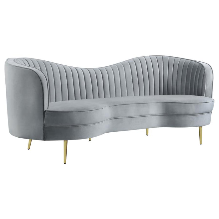 Coaster Sophia 3-piece Upholstered Channel Tufted Sofa Living Room Set Grey - Bed & Sofa Hub
