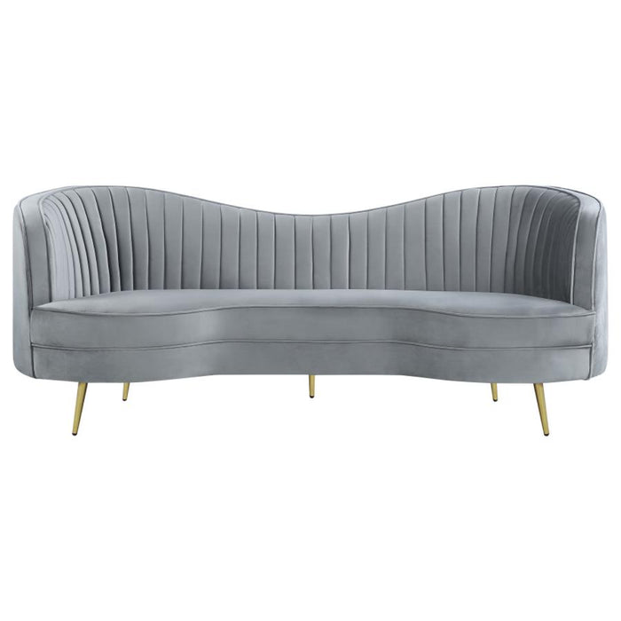 Coaster Sophia 3-piece Upholstered Channel Tufted Sofa Living Room Set Grey - Bed & Sofa Hub