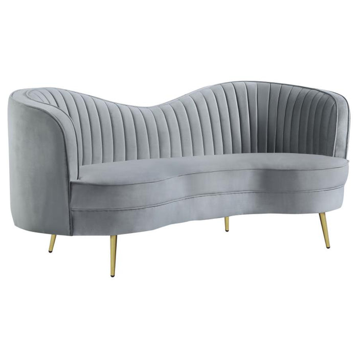 Coaster Sophia 3-piece Upholstered Channel Tufted Sofa Living Room Set Grey - Bed & Sofa Hub