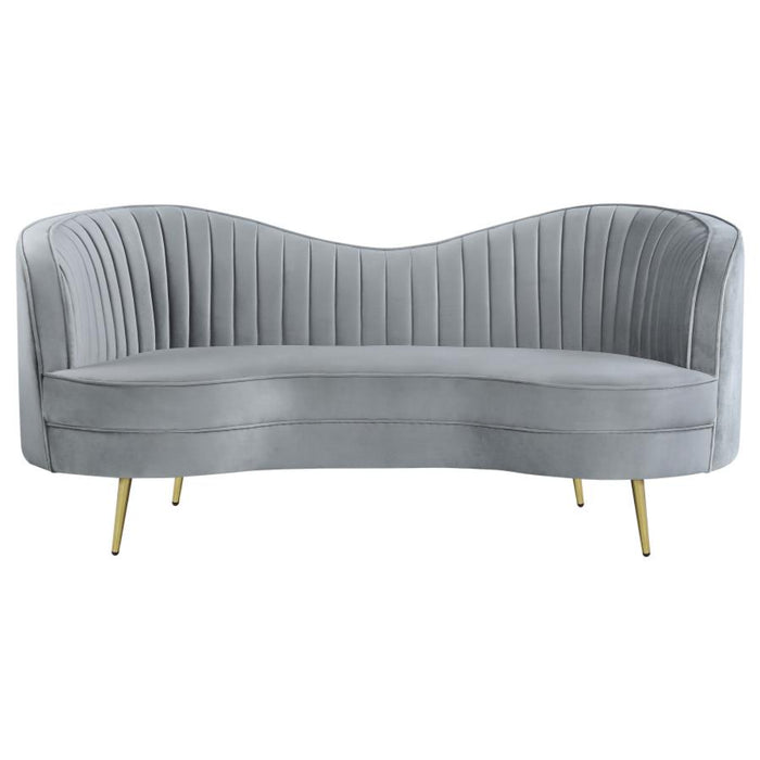 Coaster Sophia 3-piece Upholstered Channel Tufted Sofa Living Room Set Grey - Bed & Sofa Hub