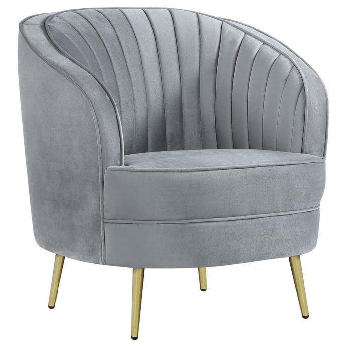 Coaster Sophia 3-piece Upholstered Channel Tufted Sofa Living Room Set Grey - Bed & Sofa Hub